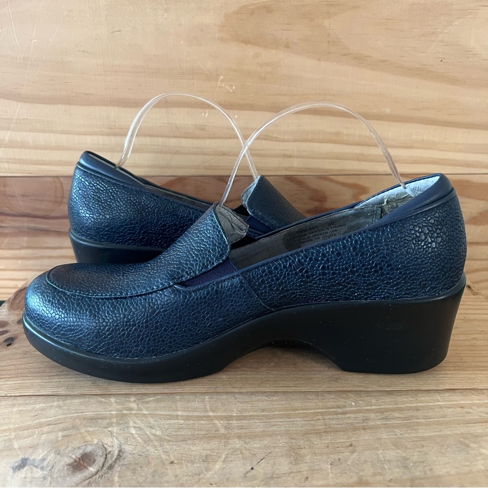 Alegria Emma Masonry Lightly Textured Navy Blue Leather Loafers size 40 - Picture 7 of 12